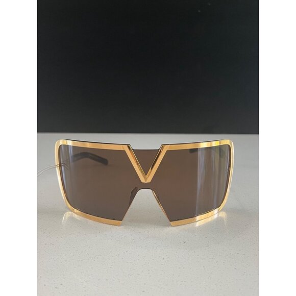 Valentino Garavani VLS-120A-146 Oversized 90mm grey Shield Sunglasses - Picture 4 of 12